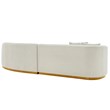 Daria Chenille Sofa Sectional with Solid Wood Frame and Pillows in Ivory