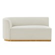 Daria Chenille Sofa Sectional with Solid Wood Frame and Pillows in Ivory