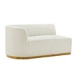 Daria Chenille Sofa Sectional with Solid Wood Frame and Pillows in Ivory