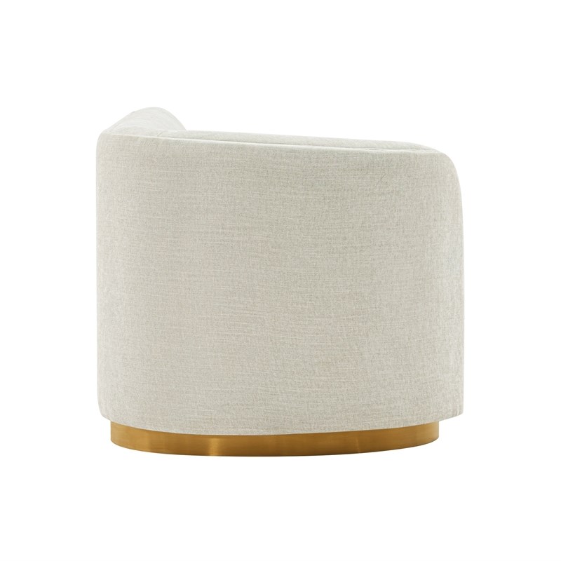 Daria Chenille Sofa Sectional with Solid Wood Frame and Pillows in Ivory