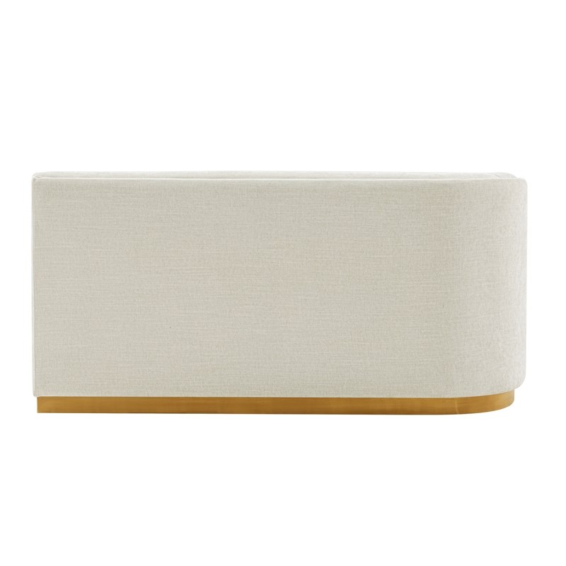 Daria Chenille Sofa Sectional with Solid Wood Frame and Pillows in Ivory