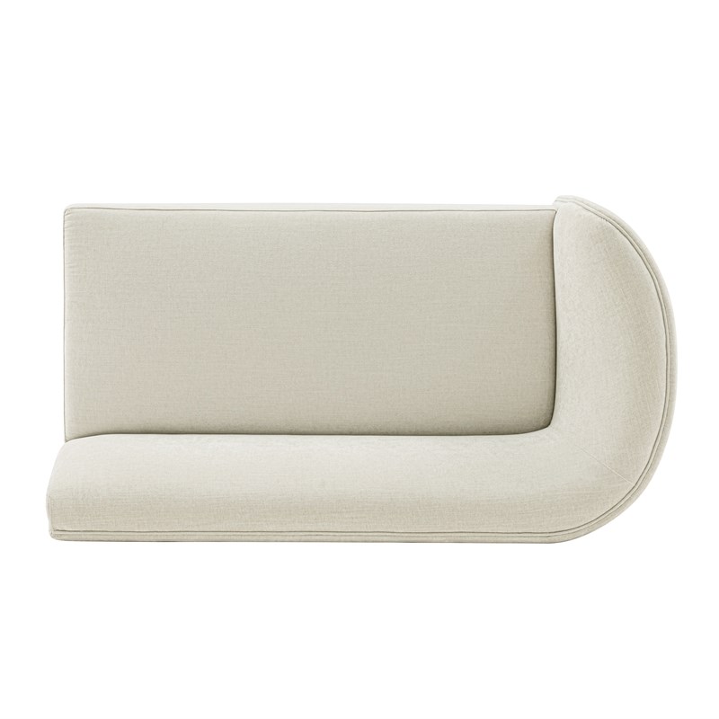 Daria Chenille Sofa Sectional with Solid Wood Frame and Pillows in Ivory