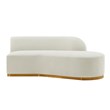 Daria Chenille Sofa Sectional with Solid Wood Frame and Pillows in Ivory