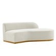 Daria Chenille Sofa Sectional with Solid Wood Frame and Pillows in Ivory