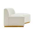 Daria Chenille Sofa Sectional with Solid Wood Frame and Pillows in Ivory