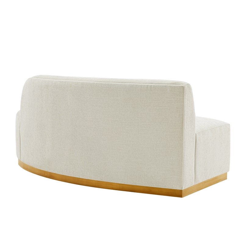 Daria Chenille Sofa Sectional with Solid Wood Frame and Pillows in Ivory
