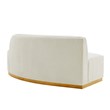 Daria Chenille Sofa Sectional with Solid Wood Frame and Pillows in Ivory