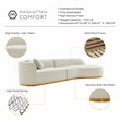 Daria Chenille Sofa Sectional with Solid Wood Frame and Pillows in Ivory