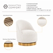 Manhattan Comfort Leela Solid Wood Frame Swivel Accent Chair in Cream (Set of 2)