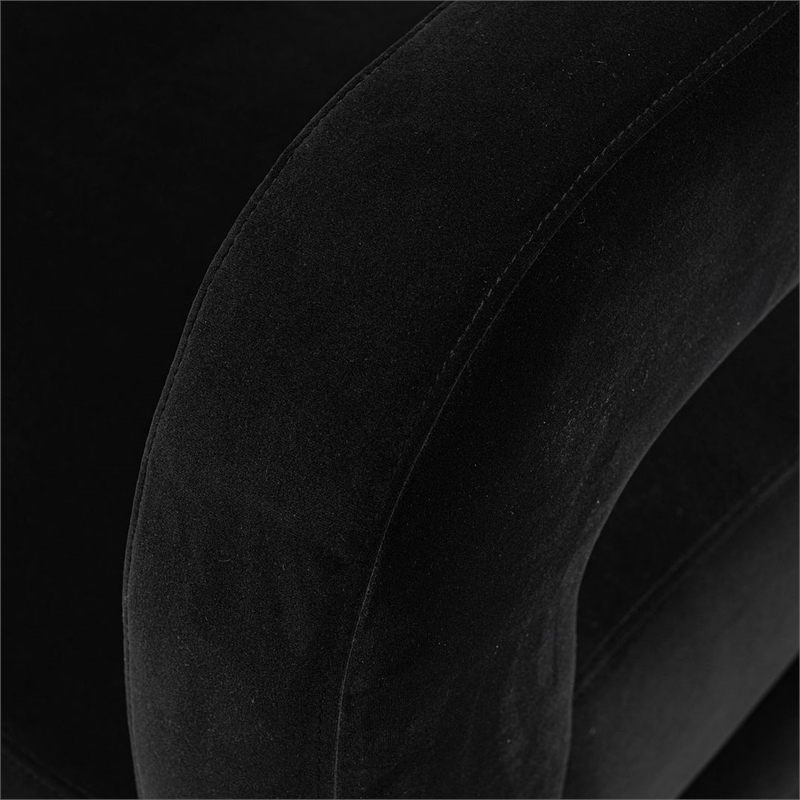 Manhattan Comfort Amirah Solid Wood Frame Accent Chair in Black