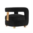 Manhattan Comfort Amirah Solid Wood Frame Accent Chair in Black