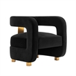 Manhattan Comfort Amirah Solid Wood Frame Accent Chair in Black