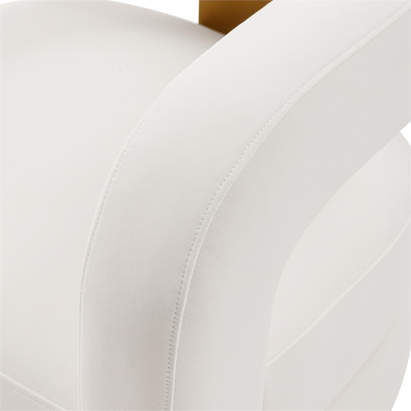 Manhattan Comfort Amirah Solid Wood Frame Accent Chair in White (Set of 2)