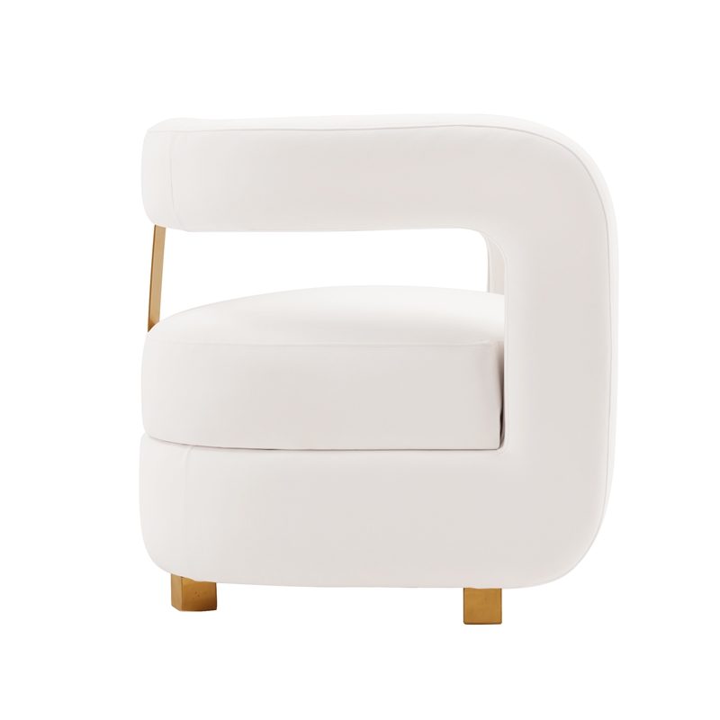 Manhattan Comfort Amirah Solid Wood Frame Accent Chair in White (Set of 2)