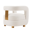 Manhattan Comfort Amirah Solid Wood Frame Accent Chair in White (Set of 2)