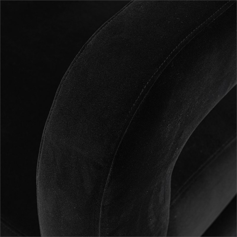 Manhattan Comfort Amirah Solid Wood Frame Accent Chair in Black (Set of 2)