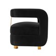 Manhattan Comfort Amirah Solid Wood Frame Accent Chair in Black (Set of 2)