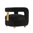 Manhattan Comfort Amirah Solid Wood Frame Accent Chair in Black (Set of 2)