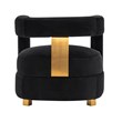 Manhattan Comfort Amirah Solid Wood Frame Accent Chair in Black (Set of 2)