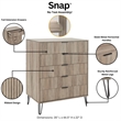 2-Piece DUMBO 5-Drawer Tall Dresser and 3-Drawer Standard Dresser in Gray