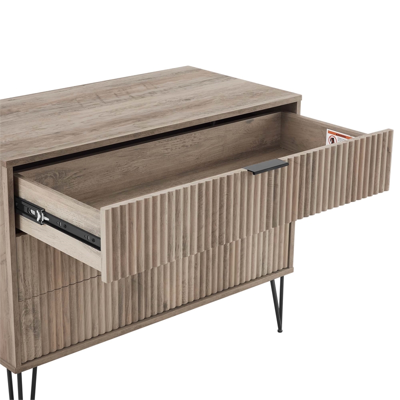 2-Piece DUMBO 5-Drawer Tall Dresser and 3-Drawer Standard Dresser in Gray