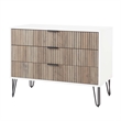 2-Piece DUMBO 5-Drawer Tall Dresser and 3-Drawer Standard Dresser in Light Gray
