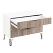 2-Piece DUMBO 5-Drawer Tall Dresser and 3-Drawer Standard Dresser in Light Gray