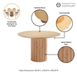 Manhattan Comfort Hathaway 59.05 Round Solid Wood Dining Table in Natural