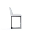 Manhattan Comfort Serena Counter Stool with Metal Base in White