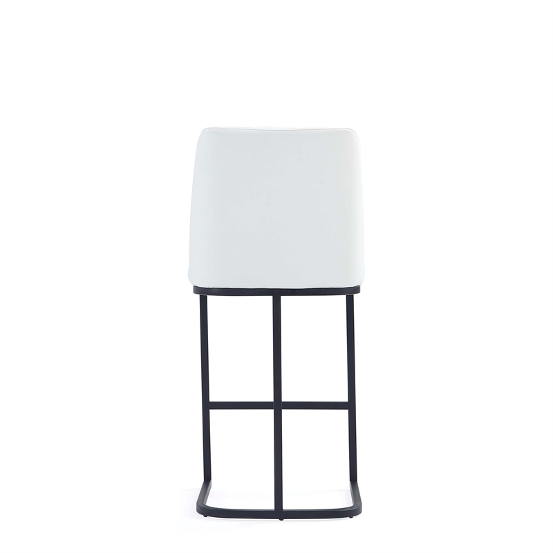 Manhattan Comfort Serena Counter Stool with Metal Base in White
