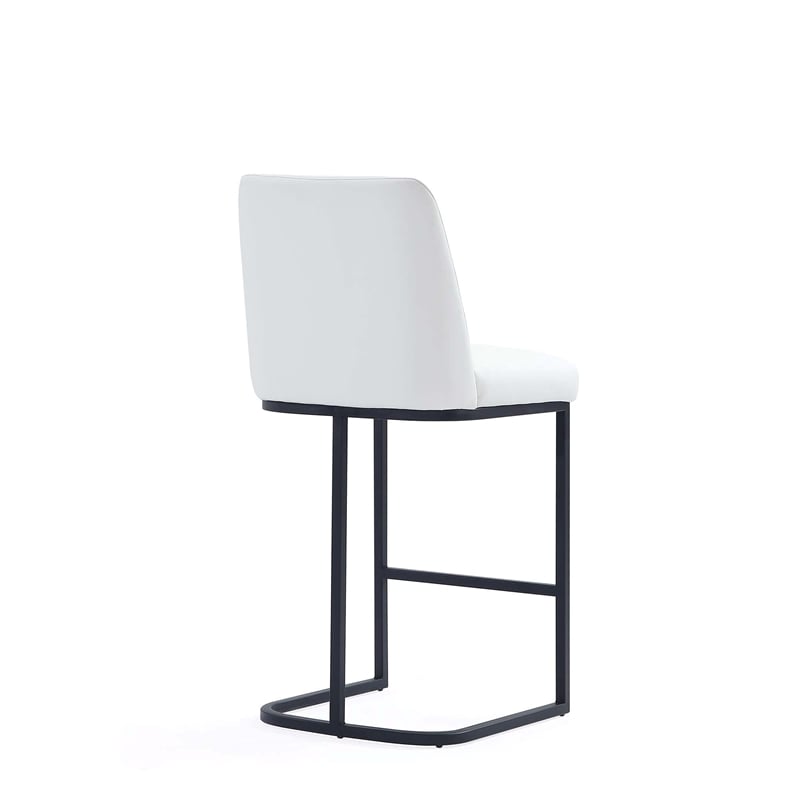 Manhattan Comfort Serena Counter Stool with Metal Base in White