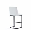 Manhattan Comfort Serena Counter Stool with Metal Base in White