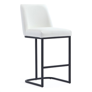 Manhattan Comfort Serena Counter Stool with Metal Base in White