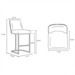Manhattan Comfort Serena Counter Stool with Metal Base in Light Gray