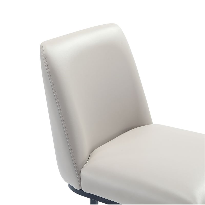 Manhattan Comfort Serena Counter Stool with Metal Base in Light Gray