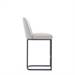 Manhattan Comfort Serena Counter Stool with Metal Base in Light Gray