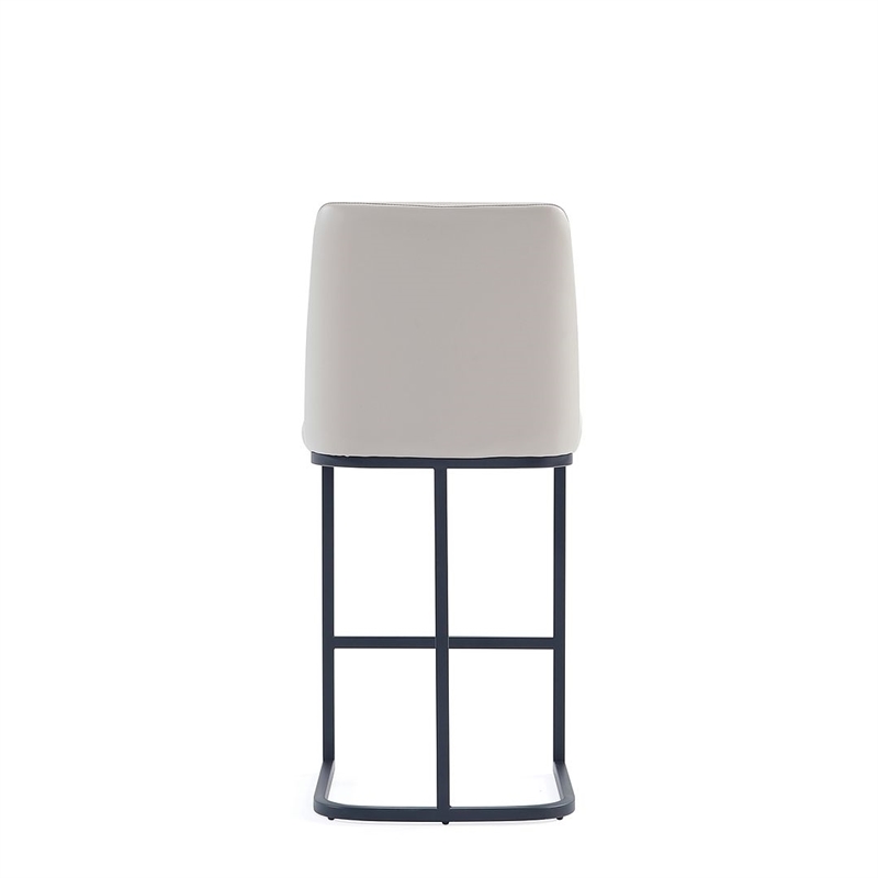 Manhattan Comfort Serena Counter Stool with Metal Base in Light Gray