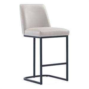 Manhattan Comfort Serena Counter Stool with Metal Base in Light Gray