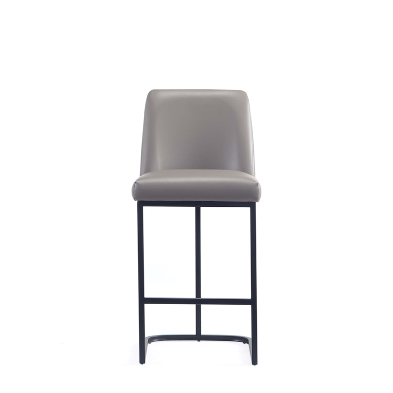 Manhattan Comfort Serena Counter Stool with Metal Base in Gray