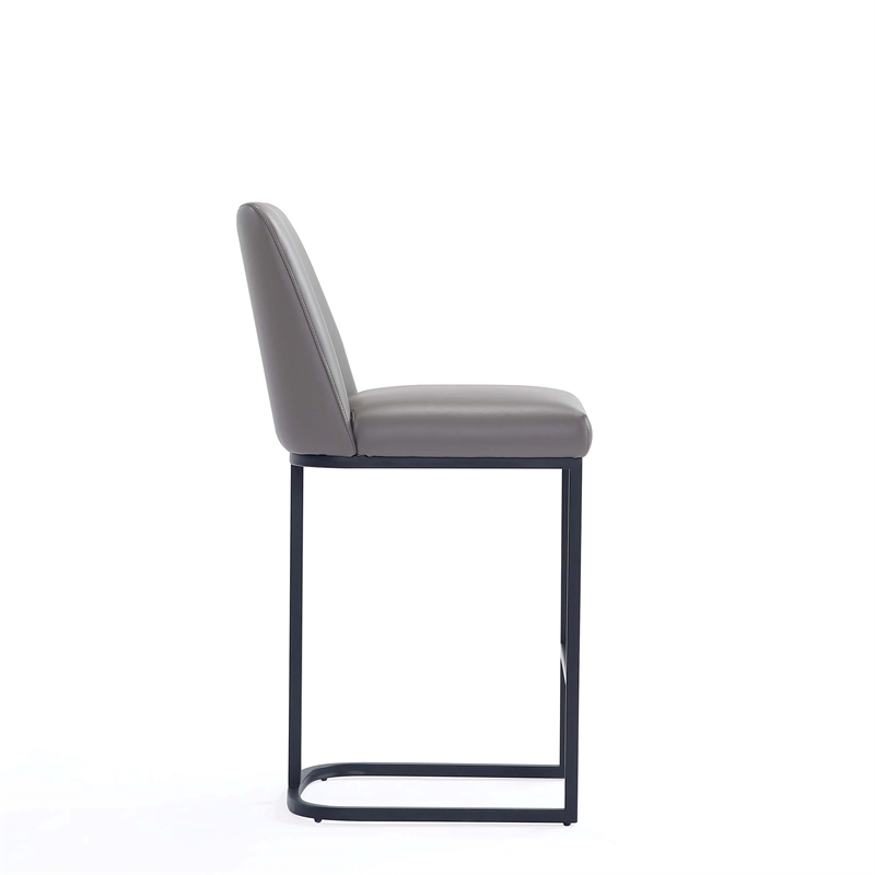 Manhattan Comfort Serena Counter Stool with Metal Base in Gray