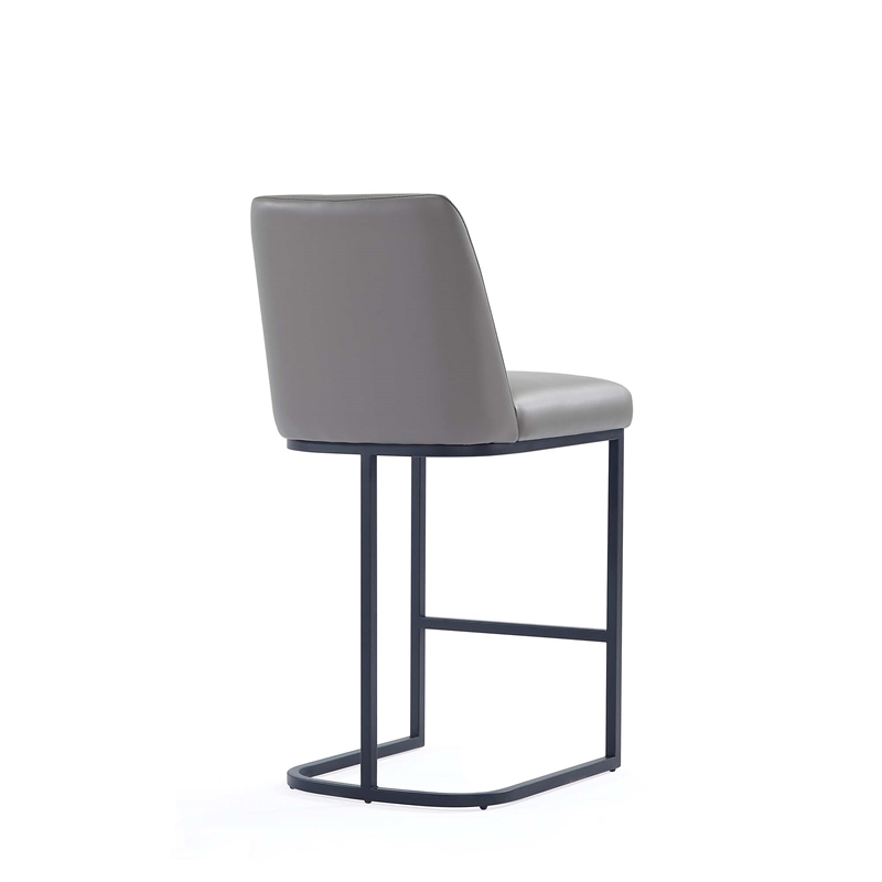 Manhattan Comfort Serena Counter Stool with Metal Base in Gray
