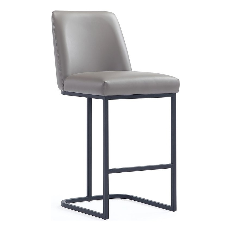Manhattan Comfort Serena Counter Stool with Metal Base in Gray