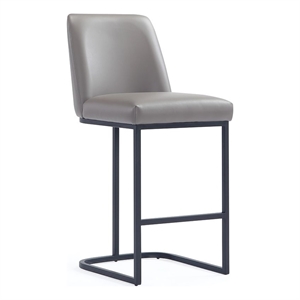 Manhattan Comfort Serena Counter Stool with Metal Base in Gray