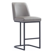 Manhattan Comfort Serena Counter Stool with Metal Base in Gray