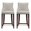 Shubert Counter Stool with Solid Wood Base in Light Gray - Set of 2