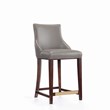 Shubert Counter Stool with Solid Wood Base in Dark Taupe - Set of 2