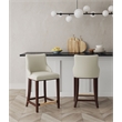 Shubert Counter Stool with Solid Wood Base in Ivory - Set of 2