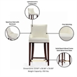 Shubert Counter Stool with Solid Wood Base in Ivory - Set of 2