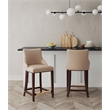 Shubert Counter Stool with Solid Wood Base in Tan - Set of 2