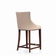Shubert Counter Stool with Solid Wood Base in Tan - Set of 2